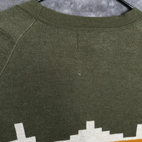 Pendleton Womens Cardigan Green Aztec Merino Wool V-Neck Size Small Western - Picture 10 of 10